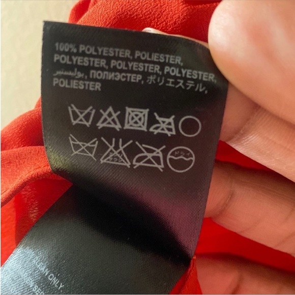 Bebe Red Peplum Halter Top with Fringe Front Detail - Picture 10 of 12